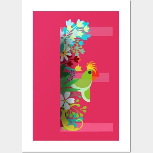 Tropical alphabet E Posters and Art